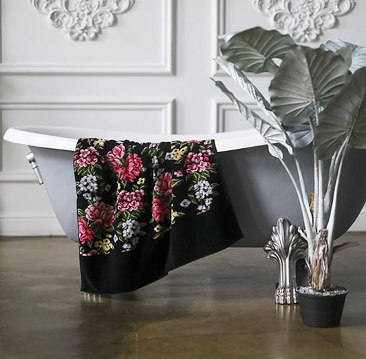 Полотенце Feiler PEONY SCHWARZ черное